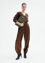 V-Neck Sweater in Cashmere - Brown - CO Collections